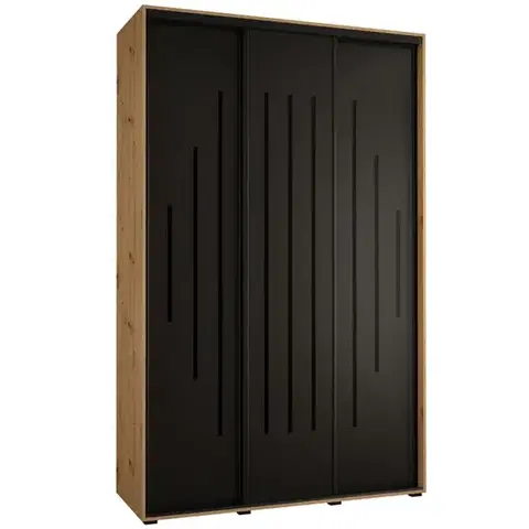 Šatníkové skrine Skriňa 45 Canaris 12 150 artisan/čierna/čierna
