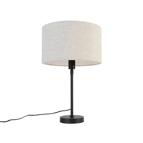 Stolné lampy Stolná lampa čierna nastaviteľná so svetlosivým tienidlom 35 cm - Parte