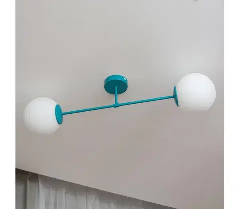 Svietidlá  Prisadený luster MOON 2xE27/15W/230V tyrkysový W-2022+8020/2 TRQ