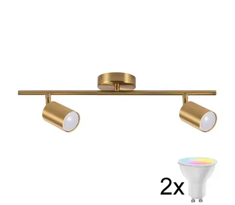 Svietidlá  LED RGBW Stmievateľné bodové svietidlo GOLDIE 2xGU10/4,8W/230V zlaté SA2135+2xAI2382
