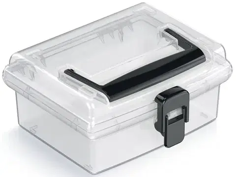 Úložné boxy NABBI NUF1L plastový úložný box priehľadná / čierna