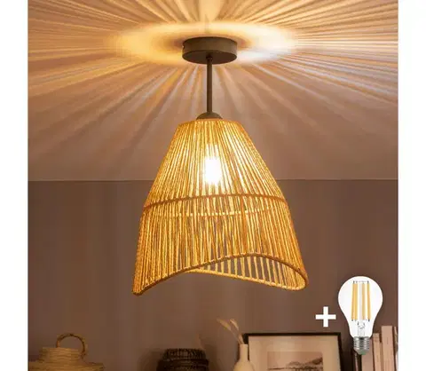 Svietidlá BRILAGI - LED prisadený luster CERIA BOHO 1xE27/60W/230V priemer 30 cm čierna/hnedá BG3989+EG781101
