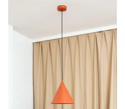 Svietidlá  Závesné svietidlo na kábli ETNA II 1xE27/15W/230V pr. 25 cm oranžové W-KM 1930L/1 BRK-B