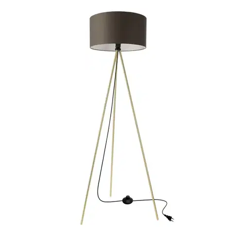 Stojacie lampy Stojaca lampa VANTI 1x40W E27 zlatá konštrukcia grafitové tienidlo moderná do obývačky spálňa kancelária elegantná vysoká stojaca lampa