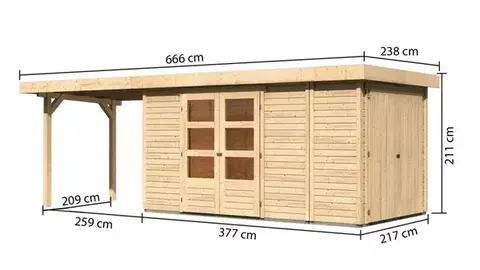 Zahradné domčeky Drevený záhradný domček RETOLA 5 Lanitplast