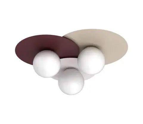 Svietidlá  Stropné svietidlo FLAT 3xE27/15W/230V 55x60 cm béžová/krémová/bordová 9551