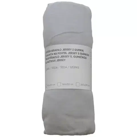 Bytový textil Prestieradlo jersey s gumkou šedé 160x200