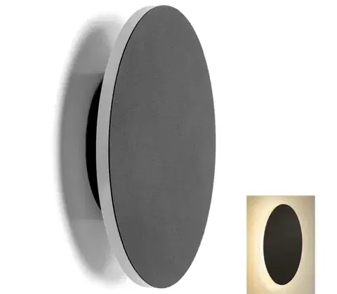Svietidlá  B.V.  - LED Nástenné svietidlo LED/6,5W/230V 3000K 18 cm čierna B10303H83