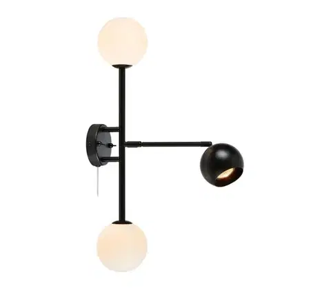 Svietidlá Markslöjd 108255 - Nástenné svietidlo BESIDE 2xG9/20W/230V + 1xGU10/7W/230V čierna 108255