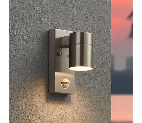 Svietidlá Eglo 99569 - LED Vonkajšie nástenné svietidlo so senzorom RIGA 1xGU10/3W/230V IP44 99569