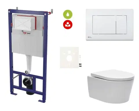 Záchody Cenově zvýhodněný závěsný WC set SAT do lehkých stěn / předstěnová montáž + WC SAT Brevis SIKOSSBR20KECO SIKOSSBR20KECO