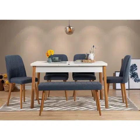 Jedálenské sety Jedálenský set s rozkladacím stolom a stoličkami (6 kusov) Santiago 1048 - 2 AB