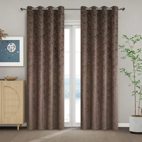 Závesy do spálne Záves na priechodkách NELA YC11934/280G/05/140x250 hnedý