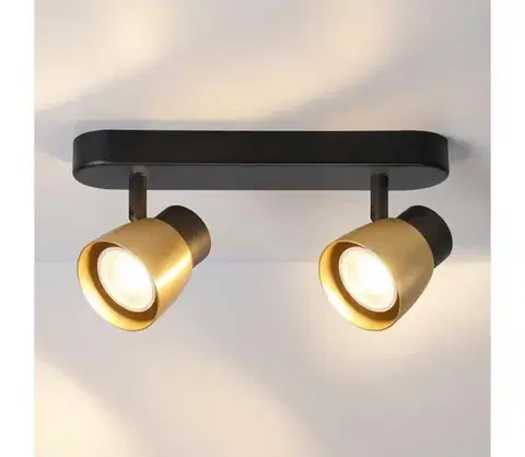 Svietidlá BRILAGI - Bodové svietidlo NUGGET 2xGU10/30W/230V čierna/zlatá WO-OEM-25CF-D02-BG