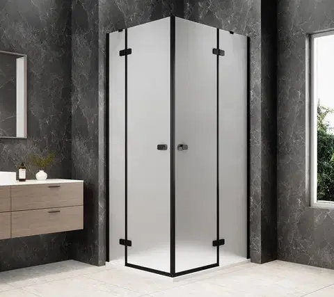 Sprchové dvere POLYSAN - GLOBE BLACK obdĺžniková sprchová zástena 1200x1000, rohový vstup, matné sklo GB5200MB