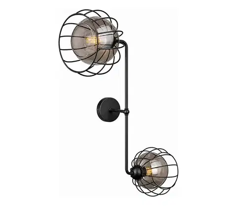Svietidlá Keter Lighting Nástenné svietidlo SOLO BLACK 2xE27/60W/230V 1479
