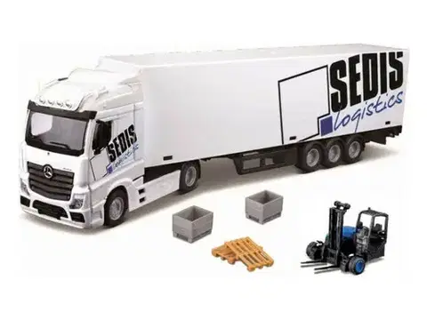 Autíčka a dopravné prostriedky BBurago Bburago 1:43 MB Actros SEDIS Logistics with Forklift and accesories