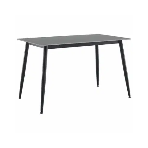 Jedálenské stoly KONDELA Florenc Typ 1 jedálenský stôl 121x71 cm sivý mramor / čierna