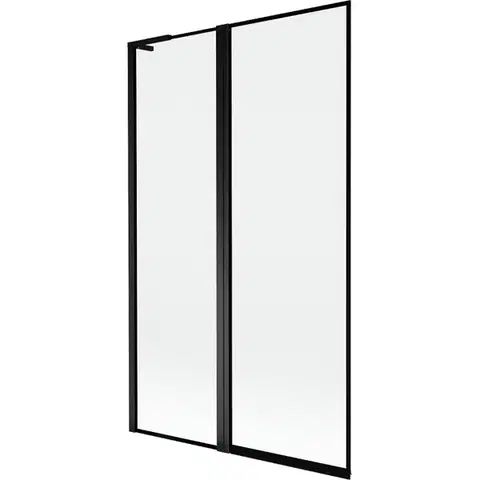 Sprchové dvere MEXEN/S - Mist L vaňová zástena 2-krídlová ľavá 110 x 150, čierna okraj, čierna 8A9L-110-011-70-70-L