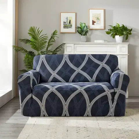 Prehozy 4Home Napínací poťah na kreslo Elegant modrá, 90-140 cm + obliečka na vankúšik zadarmo, 90-140 cm