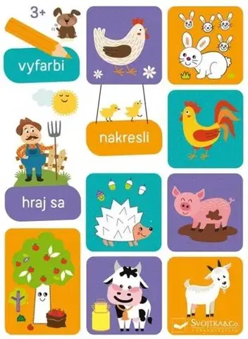 Nalepovačky, vystrihovačky, skladačky Vyfarbi, nakresli, hraj sa 3+