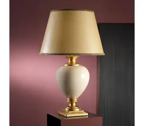 Lampy ONLI - Stolná lampa AMADEUS 1xE27/15W/230V 72 cm béžová/zlatá 225/GA