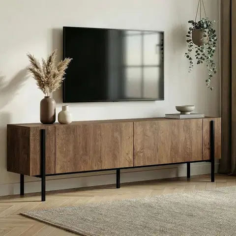 TV stolíky SUXES TV stolík na nožičkách, dub Kafkas/čierna