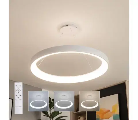 Svietidlá BRILAGI - LED stmievateľný luster FALCON II LED/108W/230V 3000-6500K pr. 80 cm biela + diaľkové ovládanie BRCD2668-800/BI