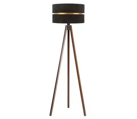 Lampy  - Stojacia lampa DUO 1xE27/60W/230V pr. 44 cm čierna/wenge AS0462+DU83525