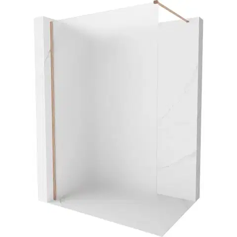 Sprchové dvere MEXEN/S - Kyoto-X Sprchová zástena WALK-IN 70 x 200, dekor 10 mm, meď kartáčovaná 800-070-101-65-30-X