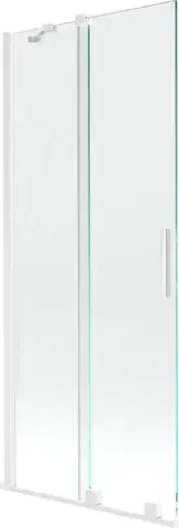 Sprchové dvere MEXEN/S - Velar Dvojkrídlová posuvná vaňová zástena 85 x 150, transparent, biela 896-085-000-01-20