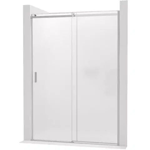 Sprchovacie kúty CERANO - Sprchové posuvné dvere Santoro - pravá - 6 mm - chróm, mliečne sklo - 110x195 CER-663241