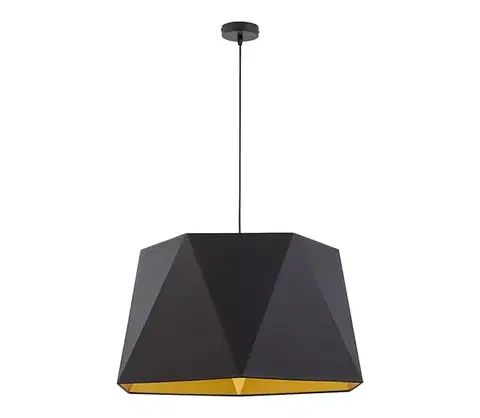 Svietidlá  Luster na lanku IVO 1xE27/25W/230V čierna/zlatá 3129