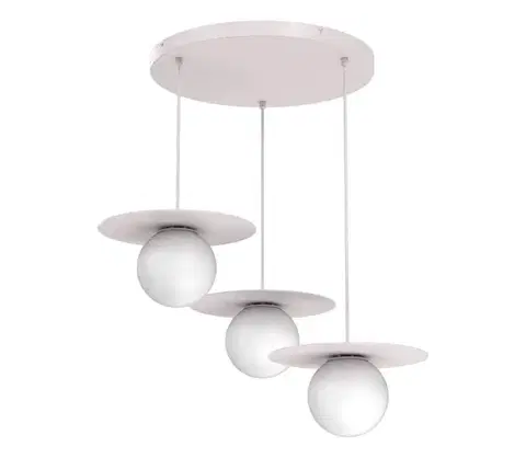 Svietidlá  Závesný luster na lanku FLAT 3xE27/15W/230V krémový 9577