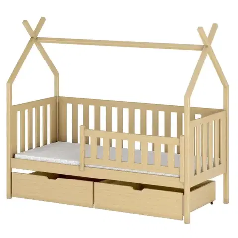 Detské postele Posteľ Domček Simba 80x160 borovica