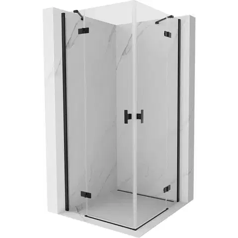 Sprchovacie kúty MEXEN/S - Mist H Duo sprchovací kút dvere krídlové 120 x 120, transparent, čierna 8A5-120L-120P-70-00