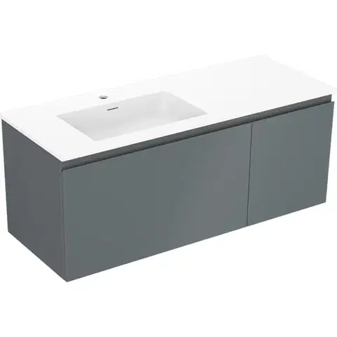 Kúpeľňový nábytok MEXEN/S - Orio kúpeľňová skrinka 120 cm s umývadlom Otis ľavá, 1S, 1D, grafit mat/biela mat 91A13-12047-3-BBFF66-W18L01