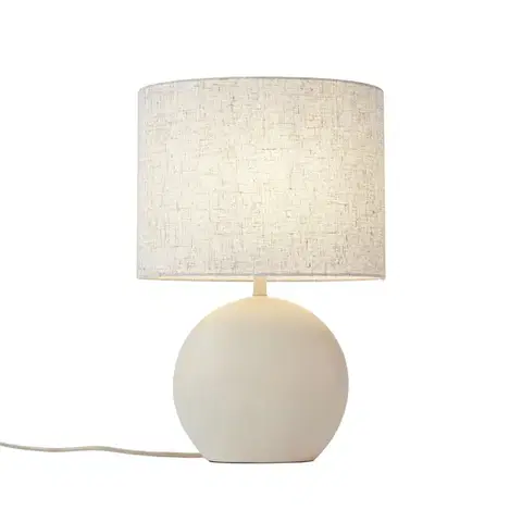 Stolné lampy Japandi stolná lampa béžová s ľanovým tienidlom - Timo
