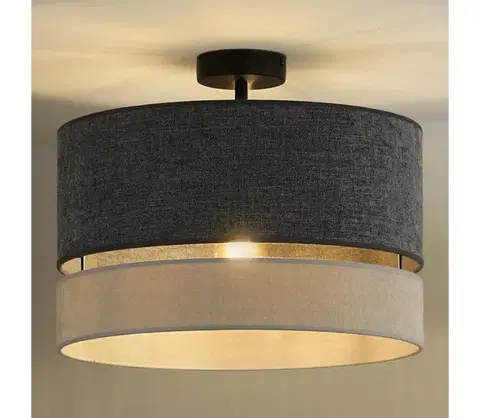 Svietidlá  - Prisadený luster DOUBLE 1xE27/15W/230V pr. 40 cm šedá 604628