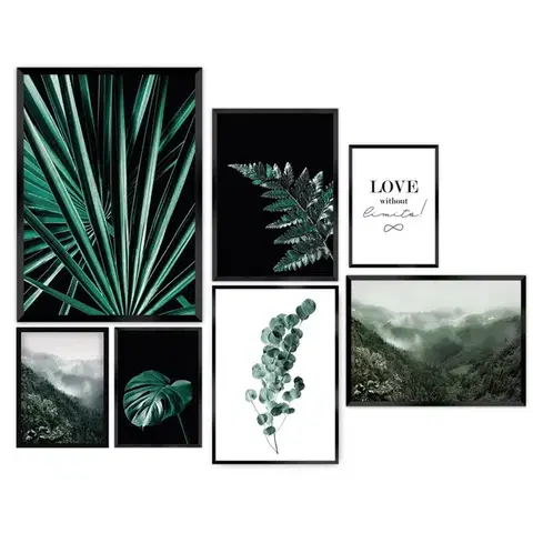 Obrazy Súbor obrazov Green Jungle 7szt.
