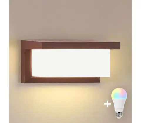 Svietidlá BRILAGI - LED RGBW Vonkajšie nástenné svietidlo BRICKY 1xE27/12W/230V hnedá IP54 BG3049+AI0819