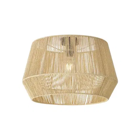 Stropné osvetlenie Plafondlamp zwart met beige papieren kap 50/50/30 - Combi
