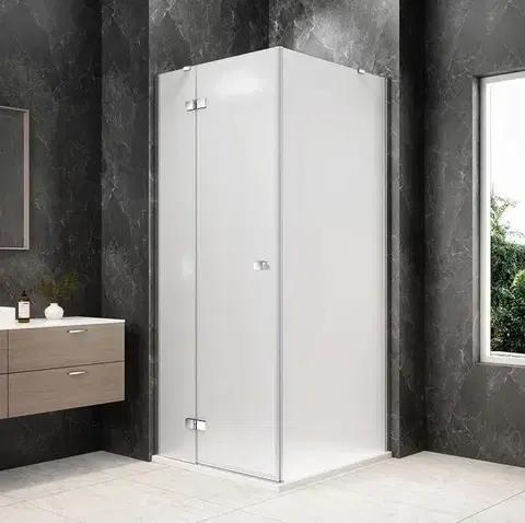 Sprchové dvere POLYSAN - GLOBE CHROME štvorcová sprchová zástena 800x800, matné sklo, ľavá GB1080-3215MLC