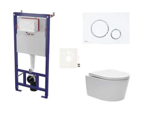 Záchody Cenově zvýhodněný závěsný WC set SAT do lehkých stěn / předstěnová montáž + WC SAT Brevis SIKOSSBR76K SIKOSSBR76K