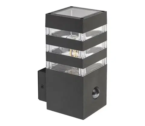 Svietidlá Rabalux 77025- Vonkajšie nástenné svietidlo so senzorom ANKARA 1xE27/12W/230V IP44 77025