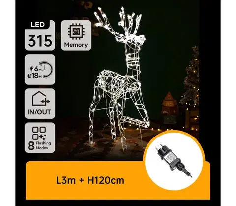 Vianočné dekorácie  B.V.  - LED vonkajšia vianočná dekorácia LED/3,6W/31/230V 2700K 120cm IP44 sob B10303K6M