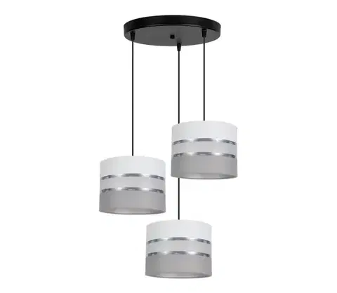 Svietidlá  Luster na lanku CORAL 3xE27/60W/230V biela/šedá 0710