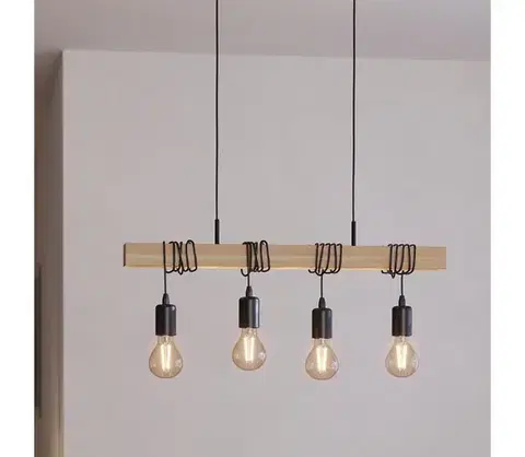 Svietidlá Eglo 43512 - Závesný luster na lanku TOWNSHEND 4xE27/60W/230V 43512