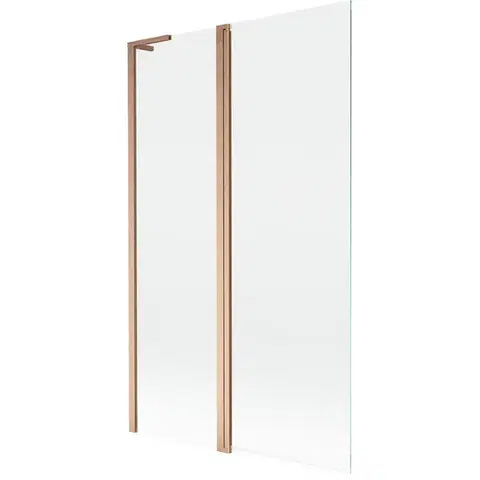 Sprchové dvere MEXEN/S - Mist L vaňová zástena 2-krídlová 110 x 150, transparent, meď kartáčovaná 8A9L-110-011-65-00