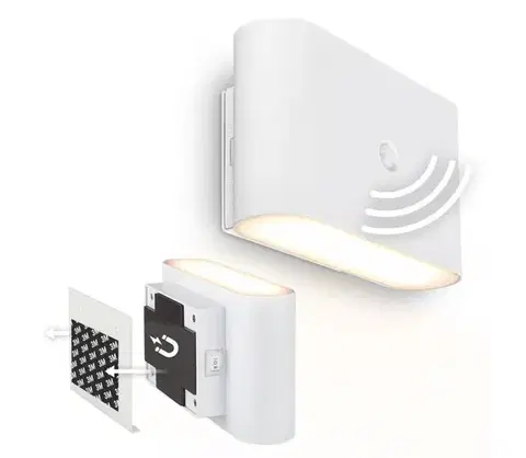 Svietidlá Briloner 3878016 - LED nabíjacie nástenné svietidlo so senzorom CHAT LED/3W/5V 2000 mAh biela 3878016